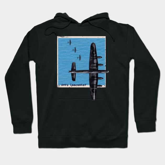 Avro Lancaster Bomber Airplane WW2 over the sea Hoodie by Jose Luiz Filho